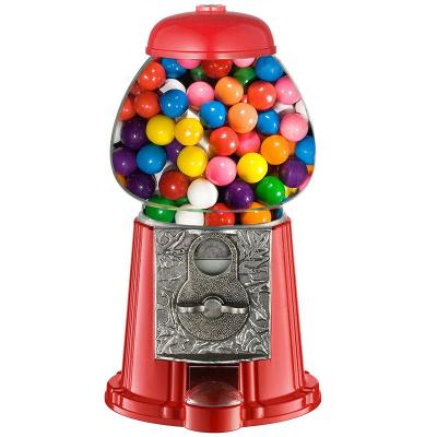 China 9 Inch Metal Floor Standing Gumball Machine for Amusement Parks Holds 2kg of Gumballs for sale