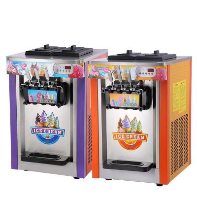 China Commercial Automated Table Top 3 Flavors Soft Serve Ice Cream Machine 480*560*720mm for sale