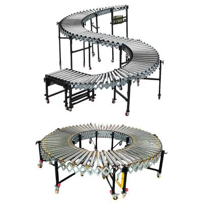 China Vervoercapaciteit 40 t/h Flexible Expandable Roller Conveyor voor uw behoeften Te koop