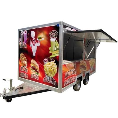 China Mini Food Truck Customized for Hot Dogs Ice Cream Pizza and BBQ Small Round Food Cart for sale