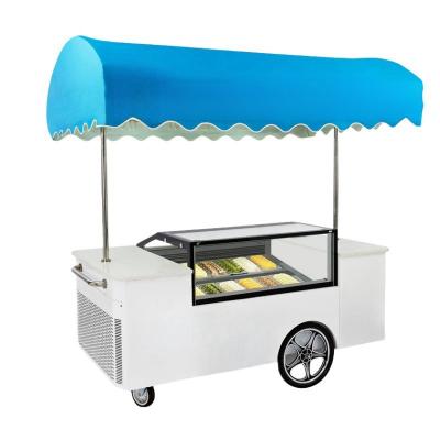 China Sustainable Large Capacity Street Snack Food Cart with Freezer and Mobile Electric Ice Cream for sale