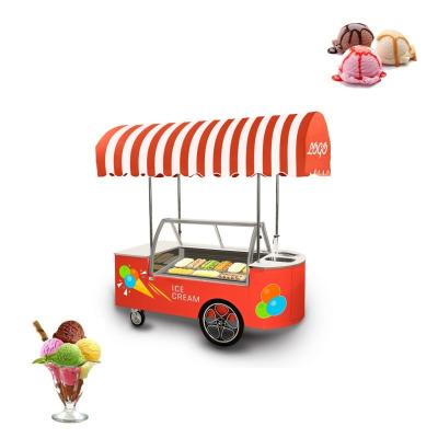 China Dupont Board Gelato Display Counter Cart for Sustainable Summer Street Ice Cream Sales for sale