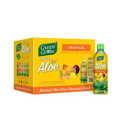 China Natural Aloe Vera Juice Beverage Soft Drink Made From Juice With Pulp China Aloe Vera Drink 500ml From OEM In China for sale