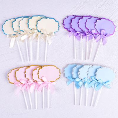 China Modern cheap diy paper bow can write birthday party cake decoration props supplies plug-in for sale