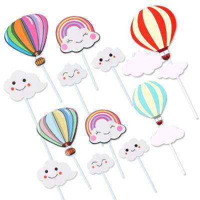 China Promotion Birthday Party Cake Decoration Cloud Air Balloon Insert Modern Cute Baking Hot Card for sale