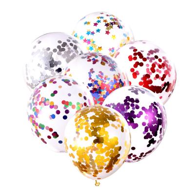 China New Modern Style Party Supplies 12 Inch 2.8g Thickened Transparent Glitter Foil Colorful Drop Balloon for sale