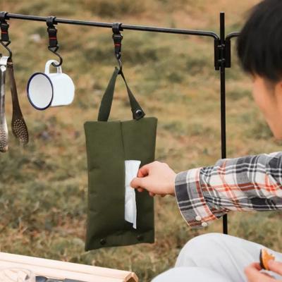 China Portable Outdoor Cloth Blanket Camping Bag Tooling Linen Towel Paper Bag Handmade Hanging Rack for sale