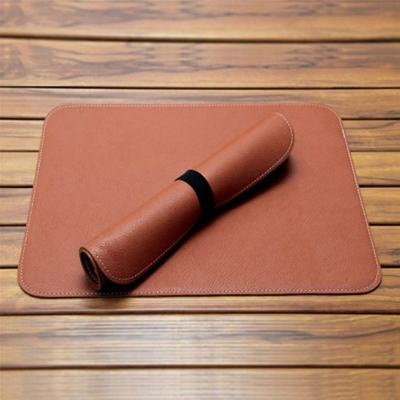 China Table Protector Accessories Table Mat Outdoor Camping PU Oil Proof Heat Insulation Leather Picnic Pad for sale