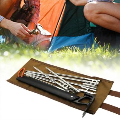 China Portable Outdoor Camping Durable Portable Tool Bag Storage Bag Canvas Floor Nails Organizer Pocket Socket for sale