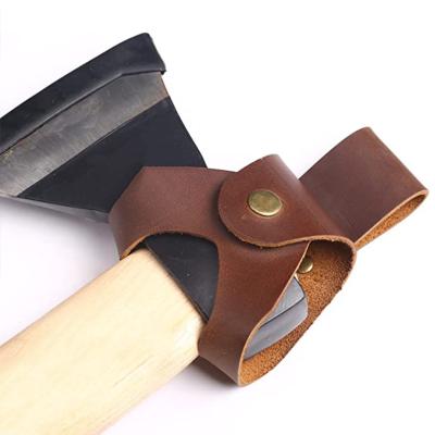 China Protect Plants From Outdoor Camping Necessities Decline Protective Case Vintage Genuine Leather Ax Belt Buckle Durable Holster for sale