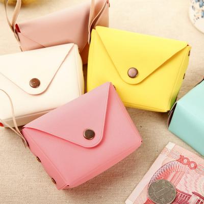 China Stylish Fashion Kids Favors Change Wallet Candy Color PU Coin Purse Bag Cute Leather Mini Pocket for sale