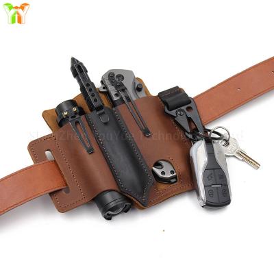 China Protect Tools ZY New Design Genuine Leather Handmade Tool Storage Pouch Durable Protective Belt Bag Tool for sale