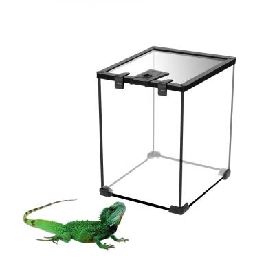 China Reptile Breeding House Durable Large Container Breathable Strong Unbreakable Plastic Lizard Glass Box for sale