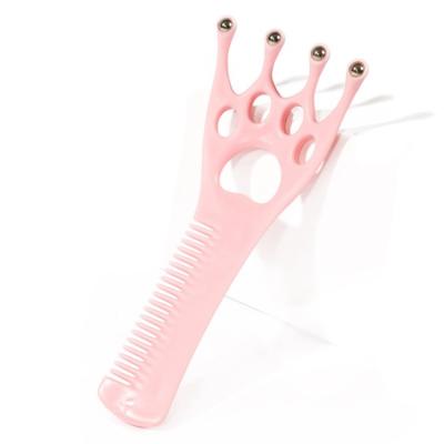 China Salon Head Claw Massager Universal Plastic Hair Three Massage 2 In 1 Comb AM08 for sale