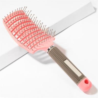 China Salon Massage Rectangle Plastic Hair Comb Large Comfortable And Professional Curved Comb for sale