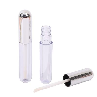 China Moisturizing Silver Aluminum Head Cap Plastic Lip Glaze Tube Technology Sense for sale