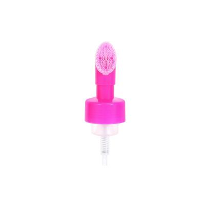 China 42/43mm Silicone Brush Foam Pump Cosmetic Dispenser with Customized Silkscreen Print and Plastic Material for sale