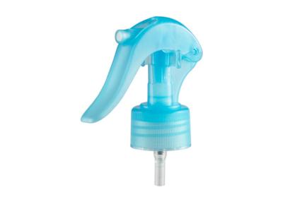 China 28/410 Mini Trigger Sprayer Transparent Blue With Ribbed Closure for sale