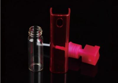 China Square Perfume Pump Sprayer , 20ml Beautiful Color Perfume Crimp Pump for sale