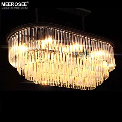 China Art Decor Chandeliers Rectangle Crystal Chandeliers Hanging Lighting for Restaurant Dining Room Crystal Lamp Drop Lamparas MD85049 Lighting Fixtures for sale