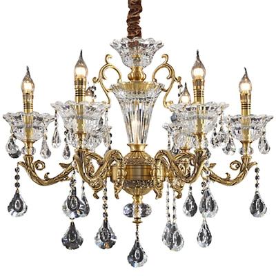 China Dining MEEROSEE Luxury Copper Chandelier Crystal Copper Pendant Light MD92900 for sale