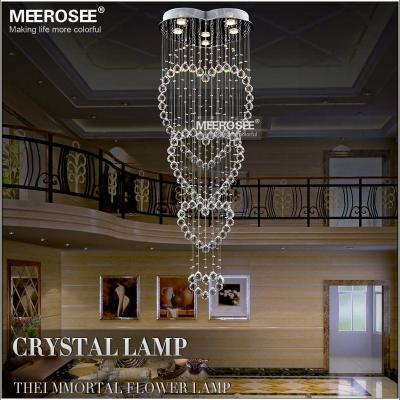 China MEEROSEE Unique Ceiling Mounted Exterior Crystal Light Interior Stairs Light with Heart Design MD2672 for sale