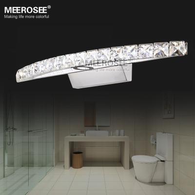 China Art Decor Contemporary Home Decors LED Crystal Mirror Wall Sconces Cristal LED Stainless Steel Lighting for Bathroom MD81539 for sale