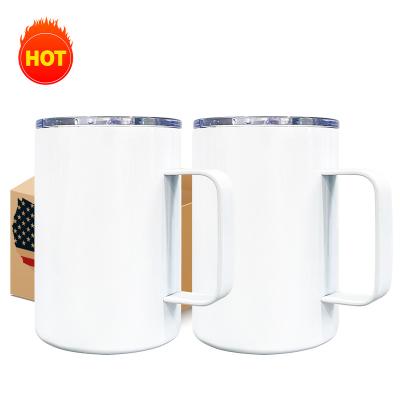 China Sustainable USA Warehouse Wholesale 12 oz Sublimation Camper Mug Non-Tapered Double Walled For Blank Sublimation Transfer for sale