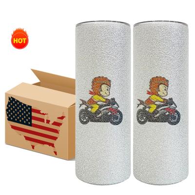 China Viable USA Warehouse 20oz Sparkle Glitter Sublimation Tumblers Wholesale Bulk Free Shipping Travel Mug For Blank Sublimation Transfer for sale