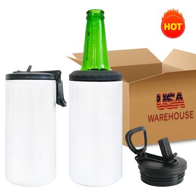 China Viable USA Warehouse Free Shipping Blank 12oz DIY Blank 4-in-1 Sublimation Can Bottle Cooler 4 Use 12oz Box Cooler Holder Water Bottle for sale