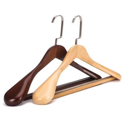 China Classic Anti-Slip Wider Shoulder Household Wooden Hanger For Dress for sale