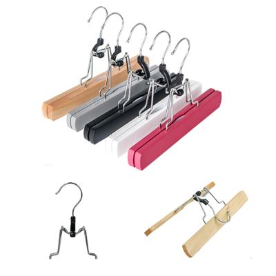 China Multifunctional custom logo black /red/gray skirt clips hair extension wig hair hanger wooden hair hanger for sale