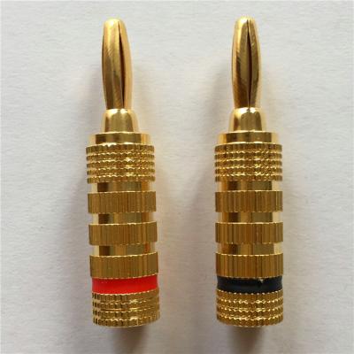 China Used For Speaker 4.0 Mm Banana Jack Plug Soldering Type Gold Plated for sale