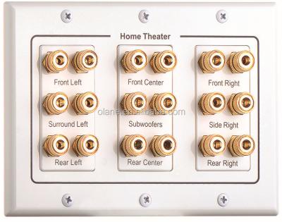 China /7.2/ 8.2 SPEAKER WALL PLATE 9*Speaker PC 7.1 Pure Copper and Plastic 3 POD COMPENENT TAPE WHITE WALL MOUNT for sale