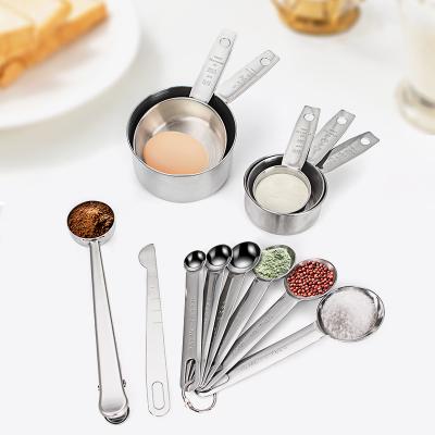 China Viable Set of Kitchen Accessories Metal Stainless Steel Doser Teaspoon Measuring Cups and Spoons for sale