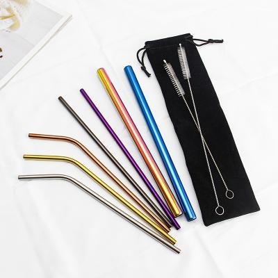 China High Sustainable Food Grade 304 Stainless Steel Reusable Metal Straw Drinking Straw for sale