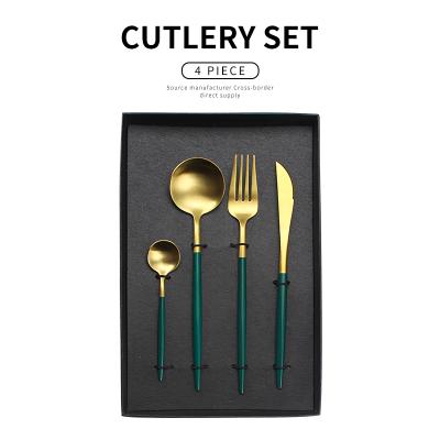 China Amazon Wedding Hotel Restaurant Viable Top Selling 304 Stainless Steel Reusable Knife and Forking High Quality Gift Tableware Set for sale