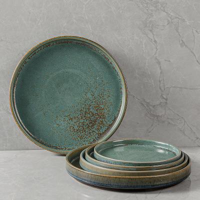 China Viable High Quality Stain Ceramic Dinner Set Ideal For Use Restaurant Hotel Country Club Porcelain Cheap Bulk Dinner Dishes Rustic for sale