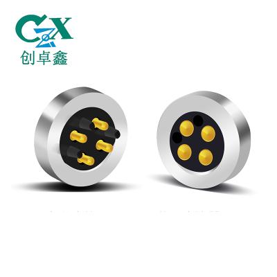 China PCB Magnetic Cable Connector 4 Pin Pogo Pin Male Female for sale