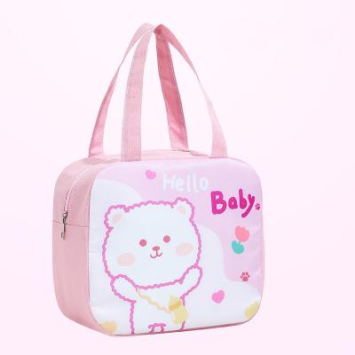 China 2022 Cute Multifunctional Insulated Cartoon Printed Foldable Hanging Bag Oxford Storage Lunch Organizer Bags For Women waterproof for sale