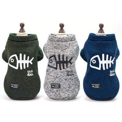 China New Sustainable High Quality Soft And Worm Small Fish Bone Printing Winter Dog Clothes for sale