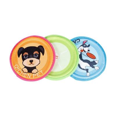 China Wholesale Oxford Stored Interactive Flying Saucer Water Float Resistant Cat and Dog Bite-Grinding Toy Plush Pet Throwing Supplies for sale