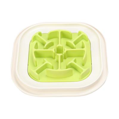 China Fun Maze Pet Sustainable Plastic Bowl Slow Feeder Anti Clogging Feeder Prevent Bloating Feeding Plastic Dog Pet Food Bowl for sale