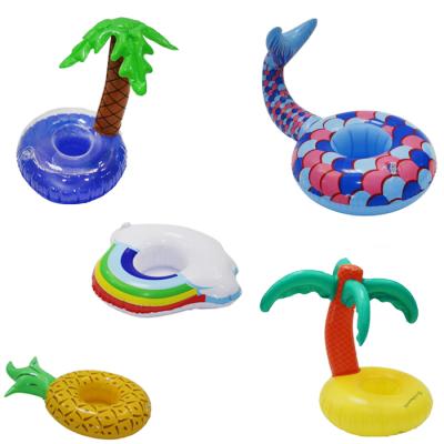 China PVC Drink Cup Holder Reusable Inflatable Floating Swimming Toys for sale