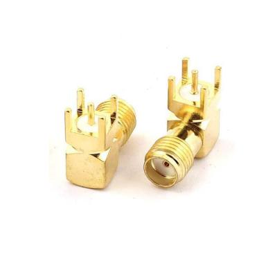 China 5 Pin Square Connector PCB Solder PCB Female Jack Right Angle SMA Mount for sale