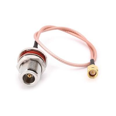 China RG316 50cm RF Cables Jumper Cable N Coaxial Female Bulkhead to SMA Male Plug RG316 Pigtail Cable for sale