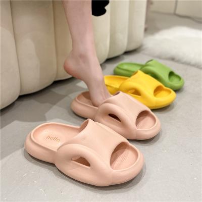 China Summer New Lightweight Beach Shoes Women's Thick-soled Home Wear Cartoon Slippers Solid Color EVA Sandals for sale