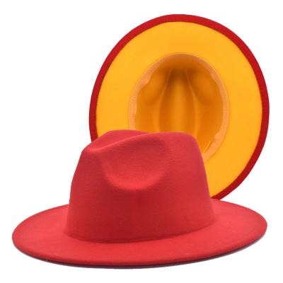 China Unisex Plush Wool Felt Wide Brim LUOLANG Fedora Hats for sale