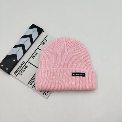 China Custom High Quality Unisex Plush Hat Plain Dyed Winter Hat Knitted Fisherman Beanie for sale