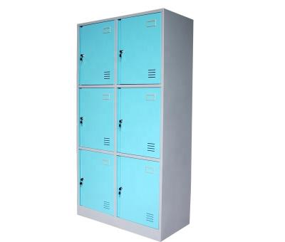 China Steel Filing Cabinet Six Doors Metal Storage Office Cabin School Storage Cabinet for sale